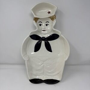 Midwest Cannon Falls Sailor Boy Nautical Navy Ceramic Dish‎ Plate
